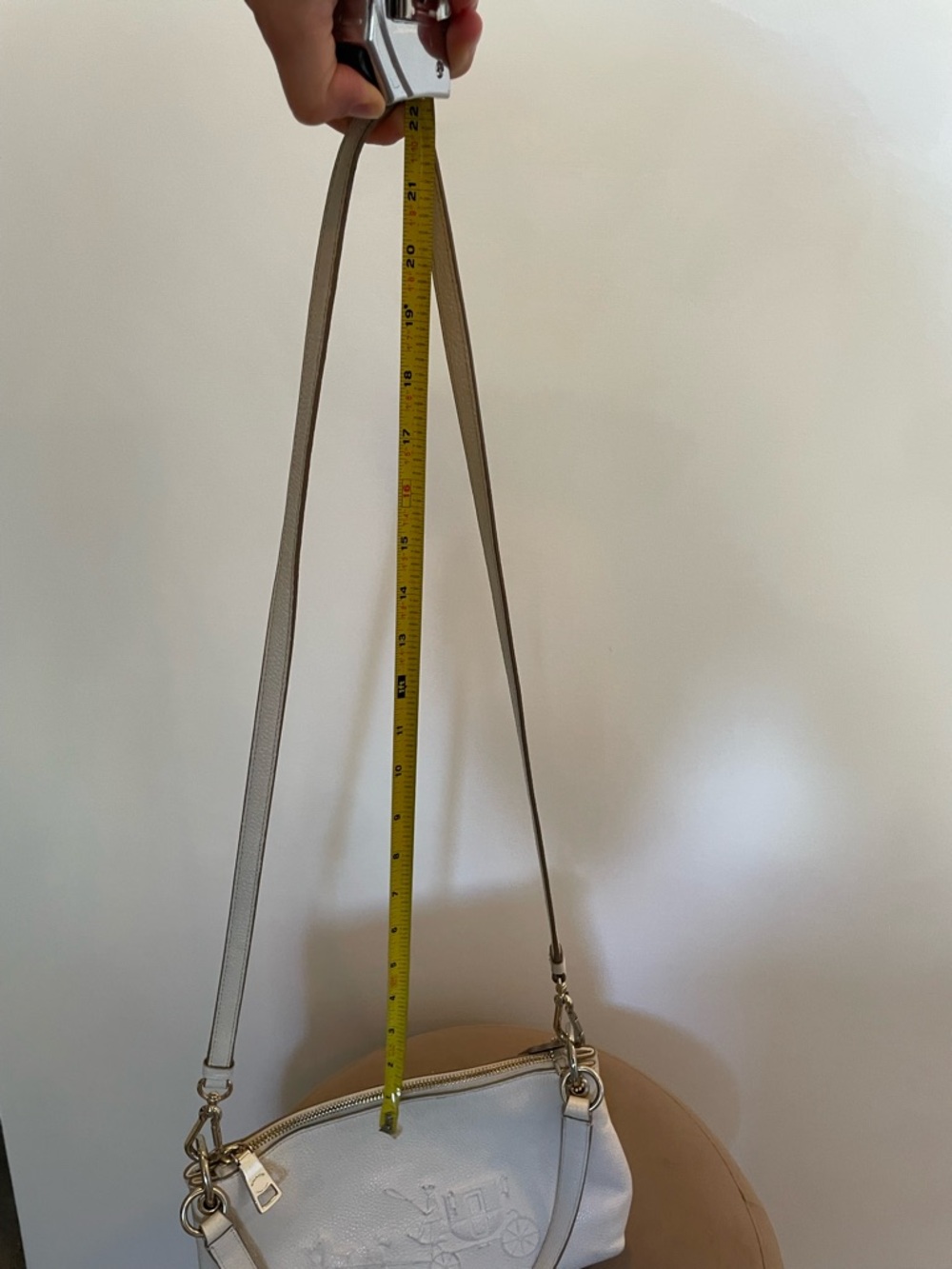 Coach Charley Leather Shoulder Bag with Embossed Carriage - Picture 11 of 12